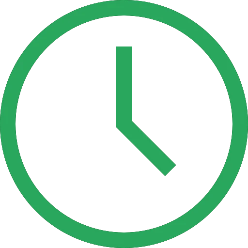 Green icon of clock